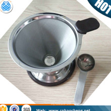 Washable and reusable Stainless steel pour over coffee dripper cone with coffee scoop